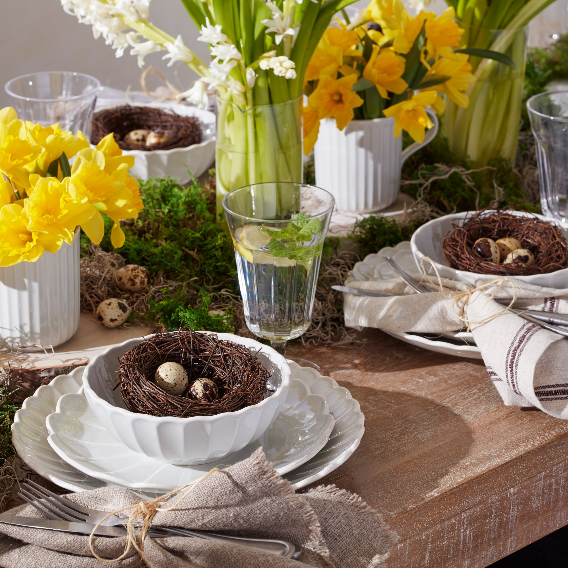 White Scalloped Stoneware Dinnerware Set, 12-Piece - Image 9
