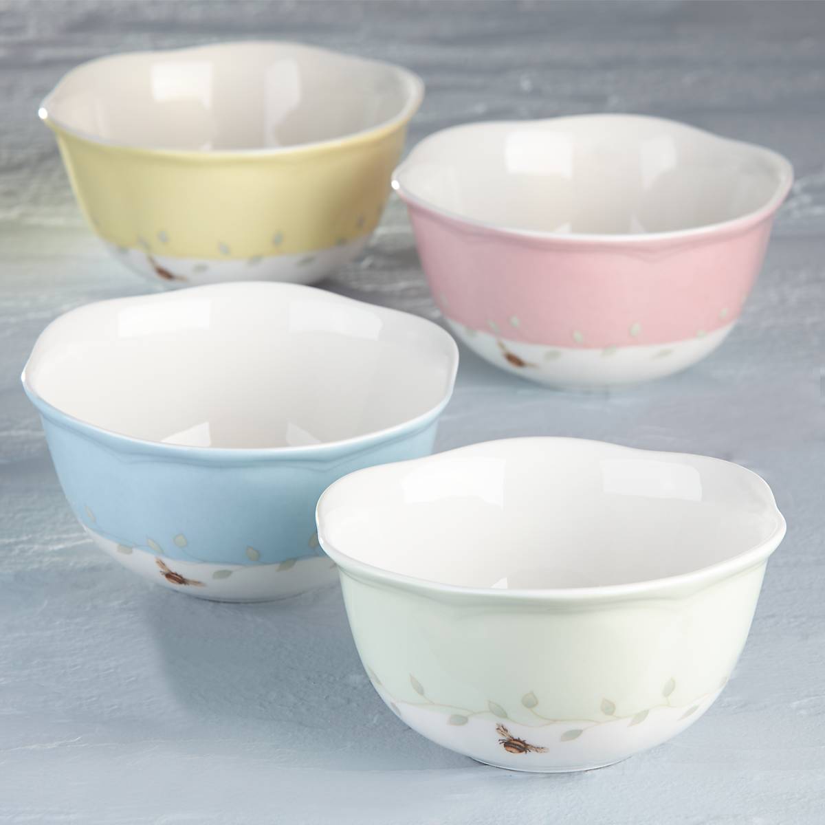 Scalloped Porcelain Dessert Bowls, Set of 4 - Image 2