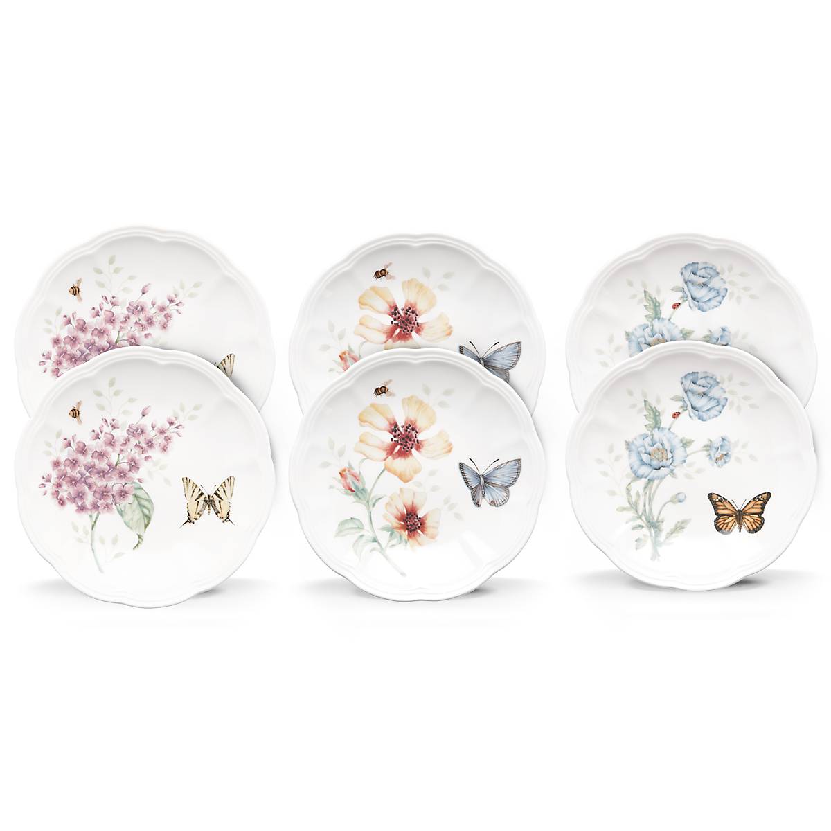 Green Floral Accent Decorative Plates, Set of 4 - Image 3