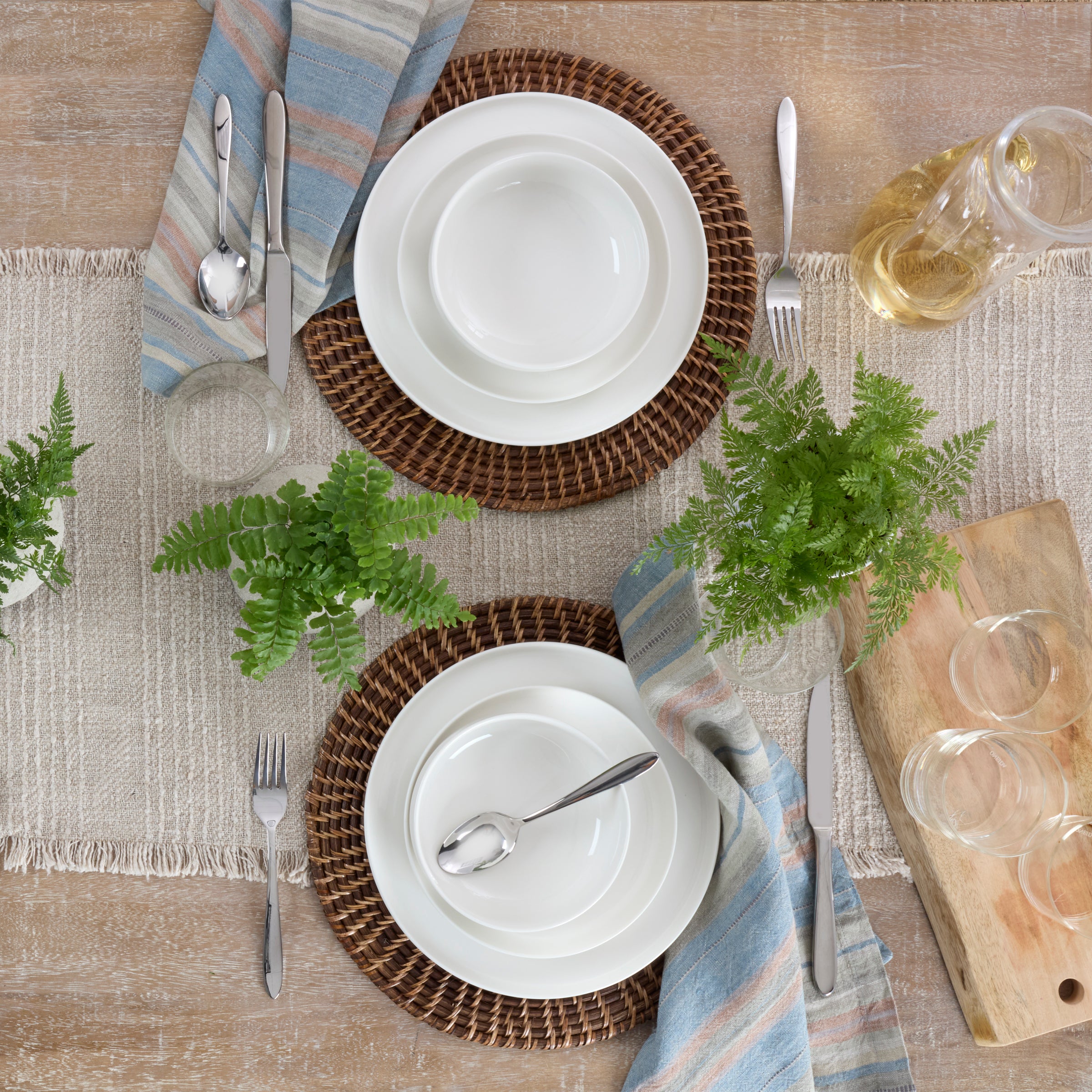 Classic White Porcelain Dinnerware Set, 18-Piece - Image 3