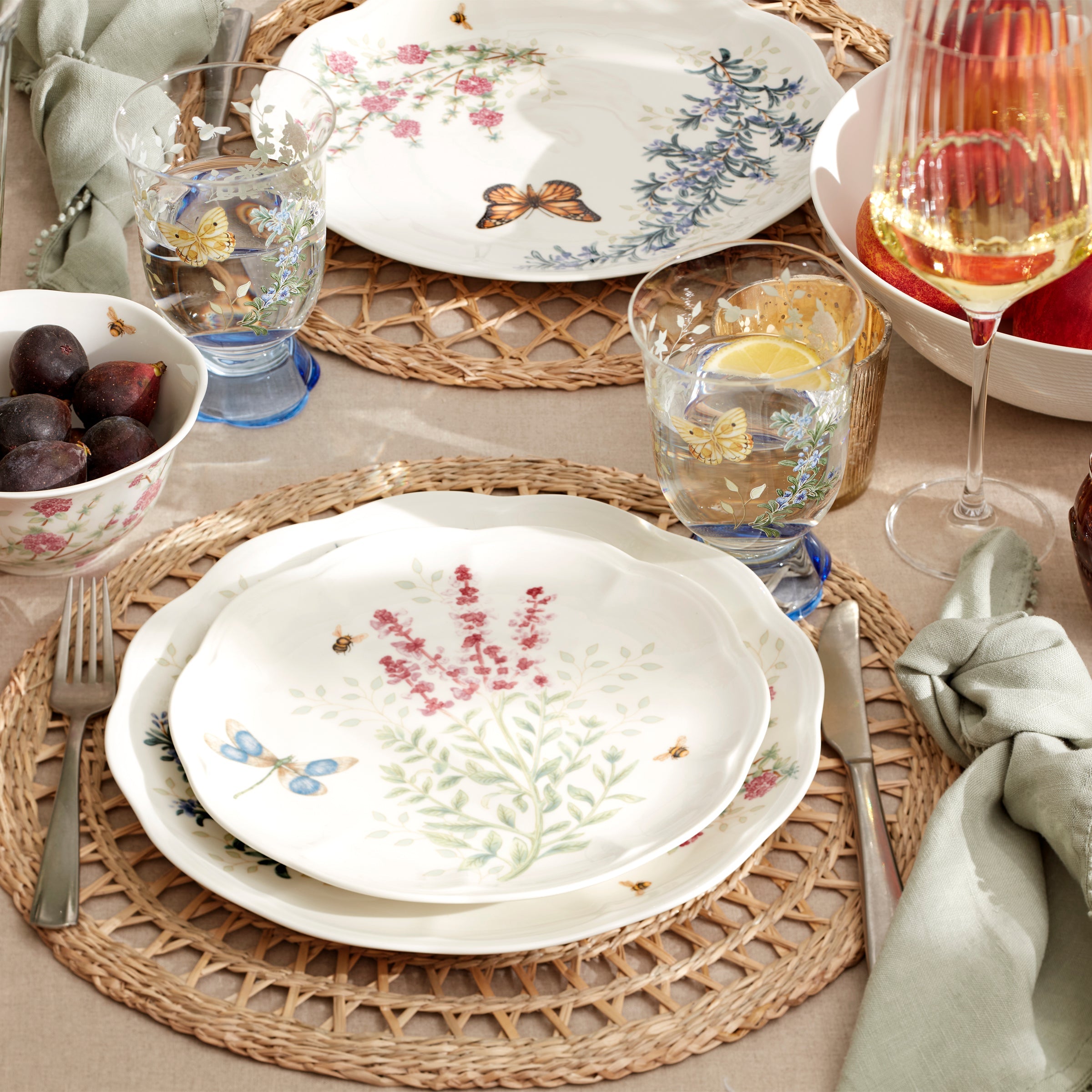 Pink Floral Accent Decorative Plates, Set of 4 - Image 3