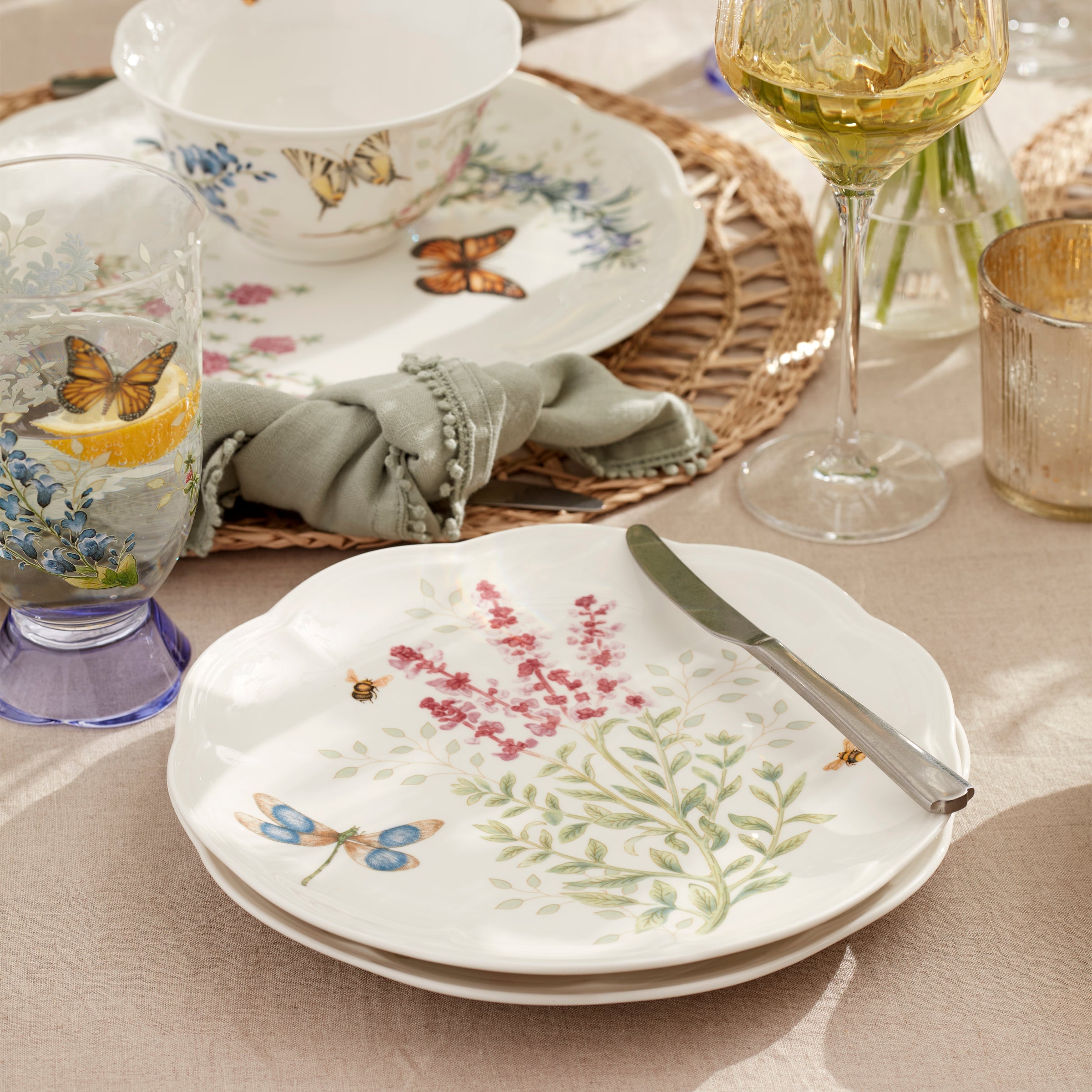 Pink Floral Accent Decorative Plates, Set of 4 - Image 6