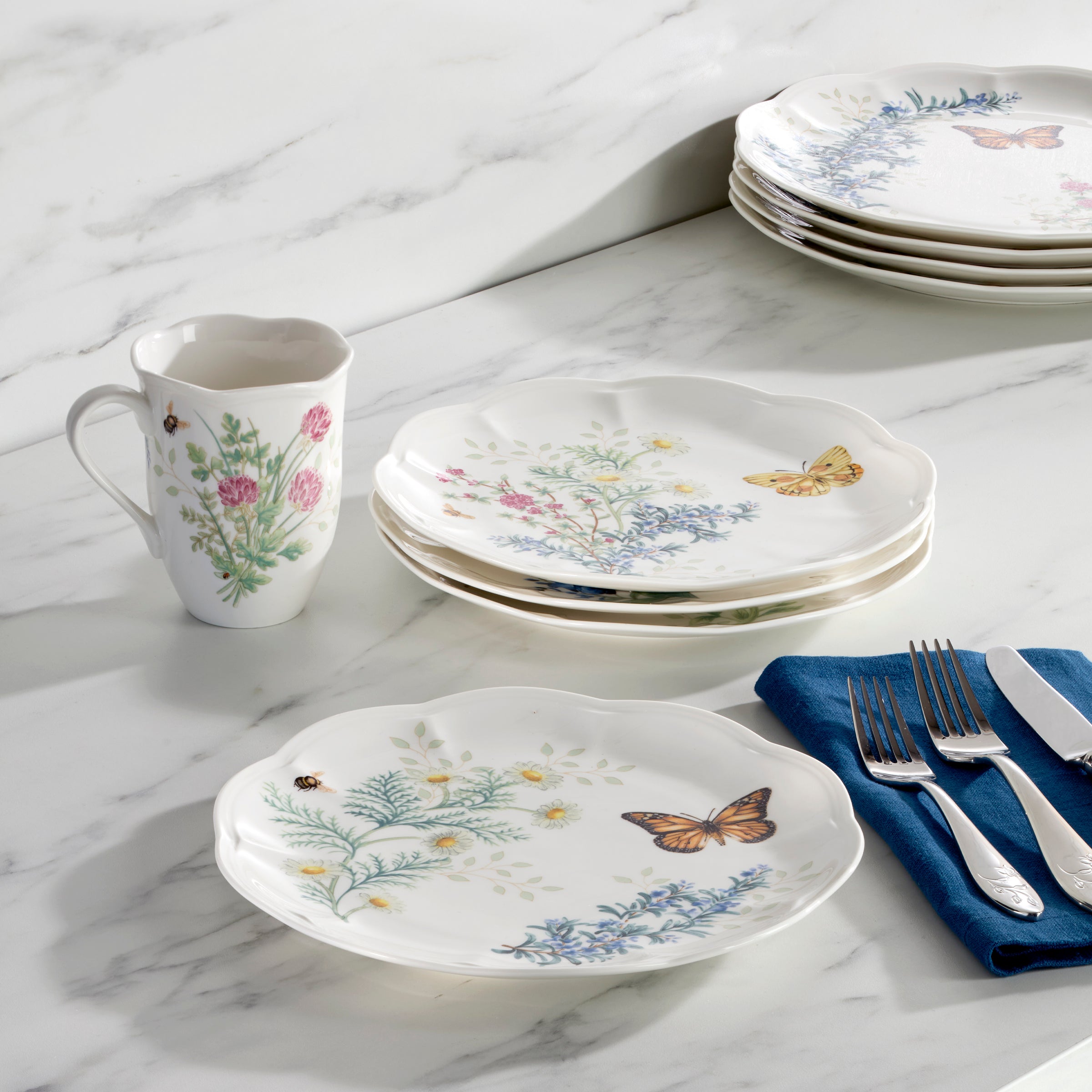 Pink Floral Accent Decorative Plates, Set of 4 - Image 4