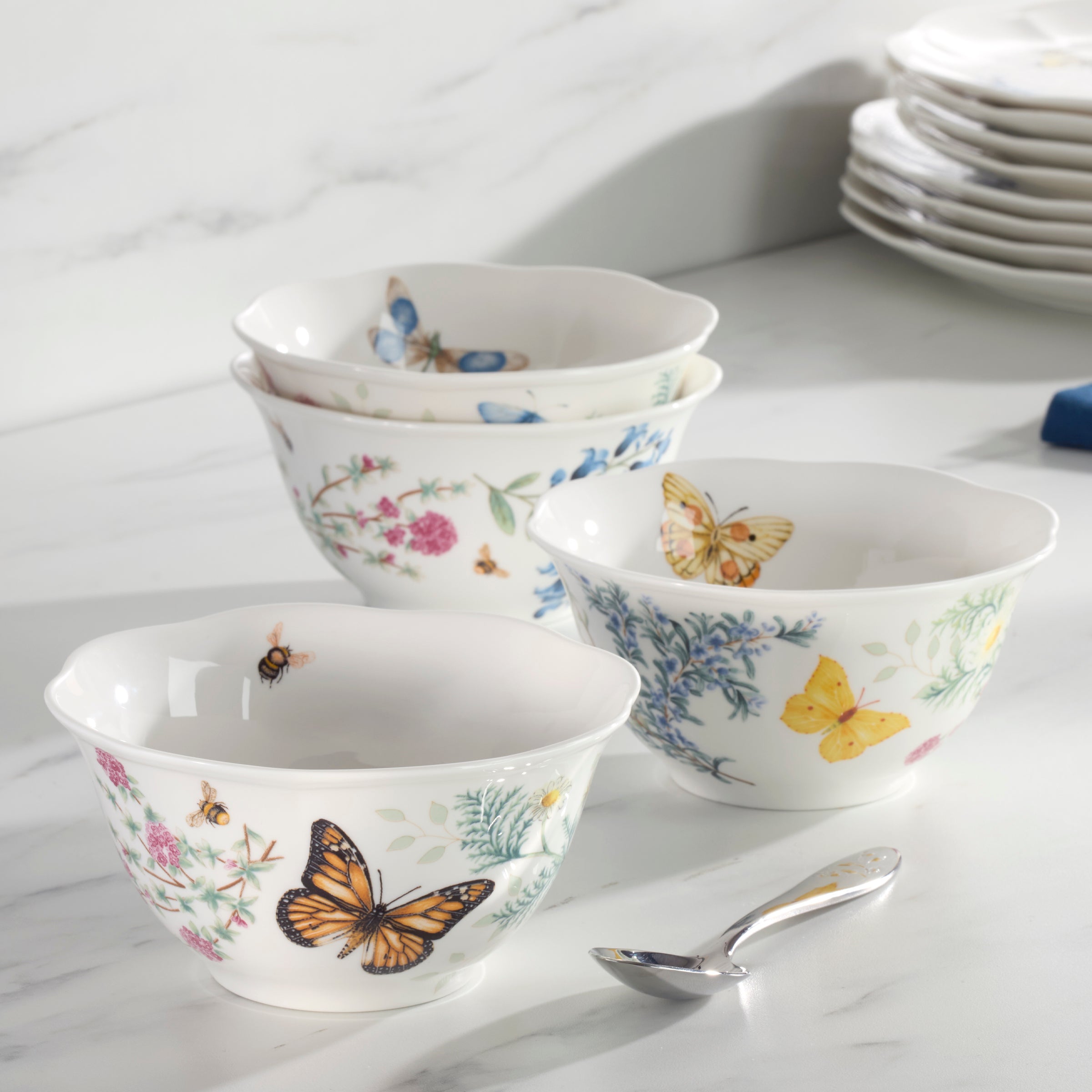 Botanical Herb Rice Bowls, Set of 4 - Image 7