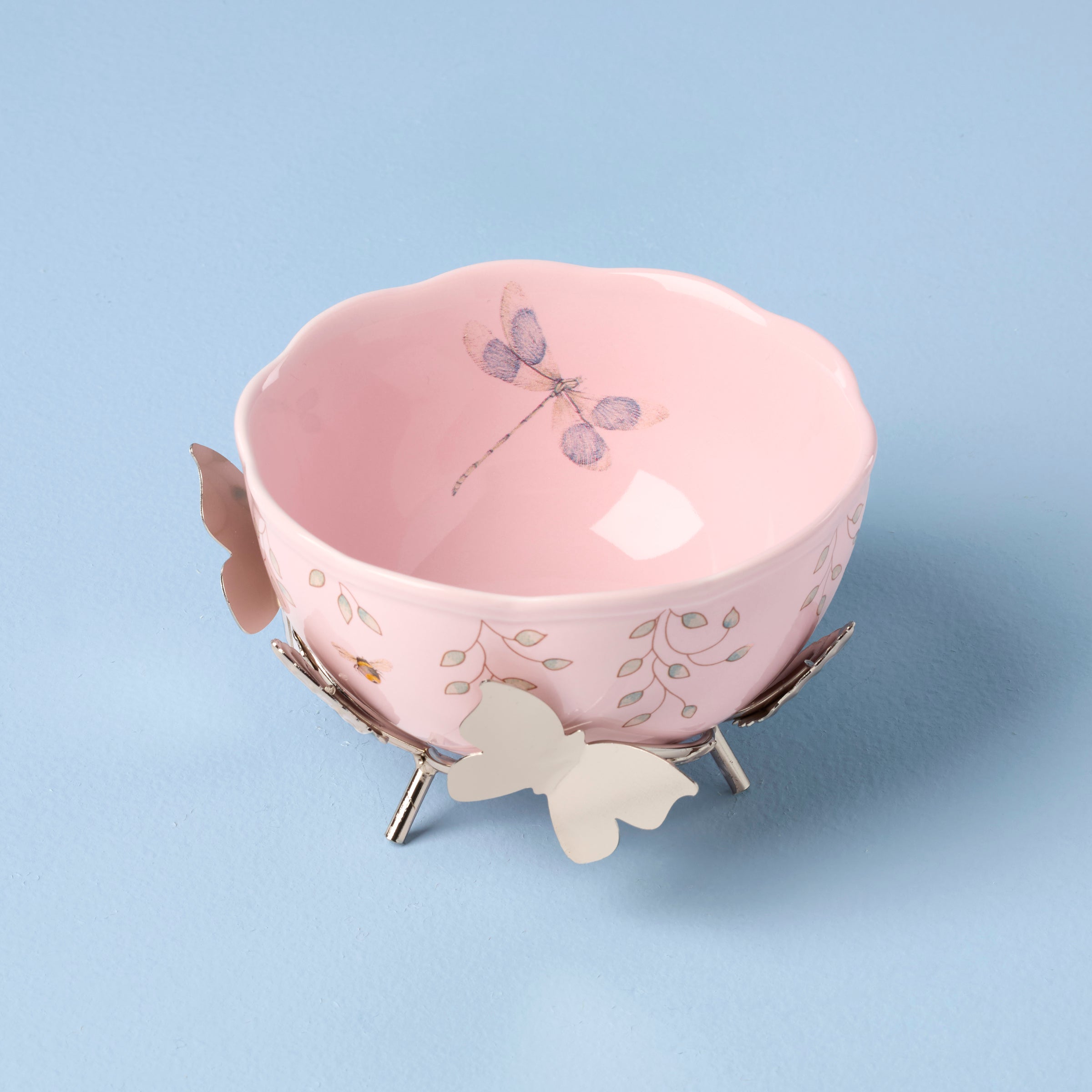 Mini Floral Display Bowl with Metal Stand - Image 3