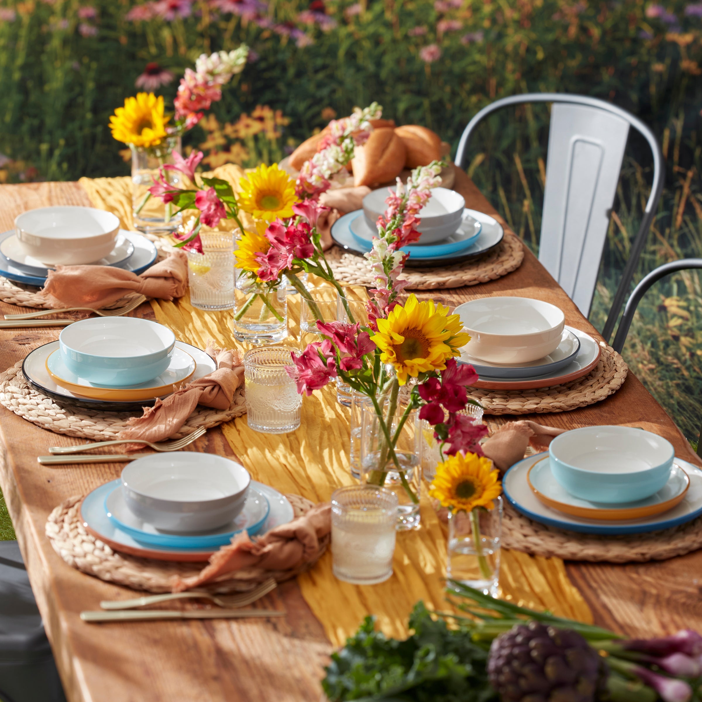 Sunbaked Ombre Porcelain Dinnerware Set, 12-Piece - Image 7