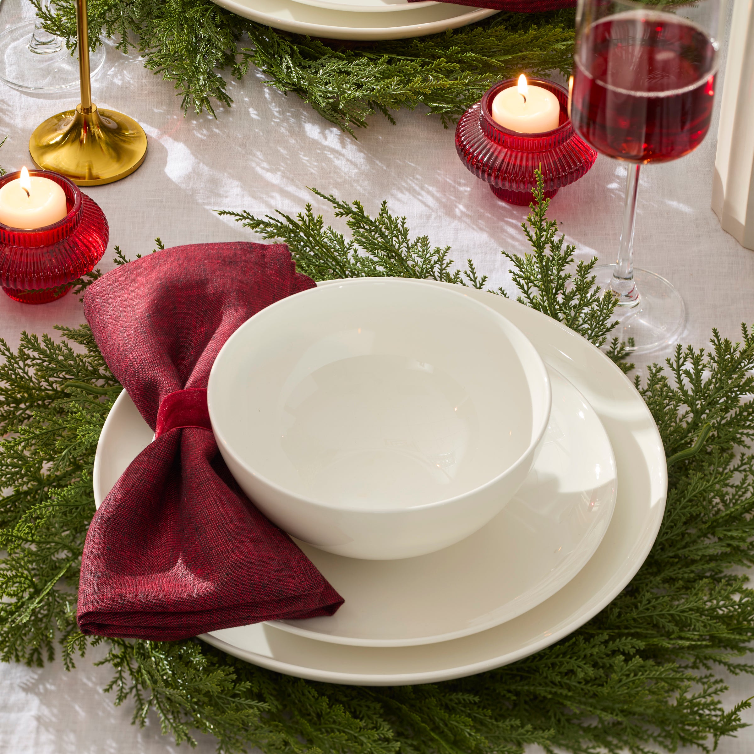 White Bone China Coupe Dinnerware Set, 18-Piece - Image 5