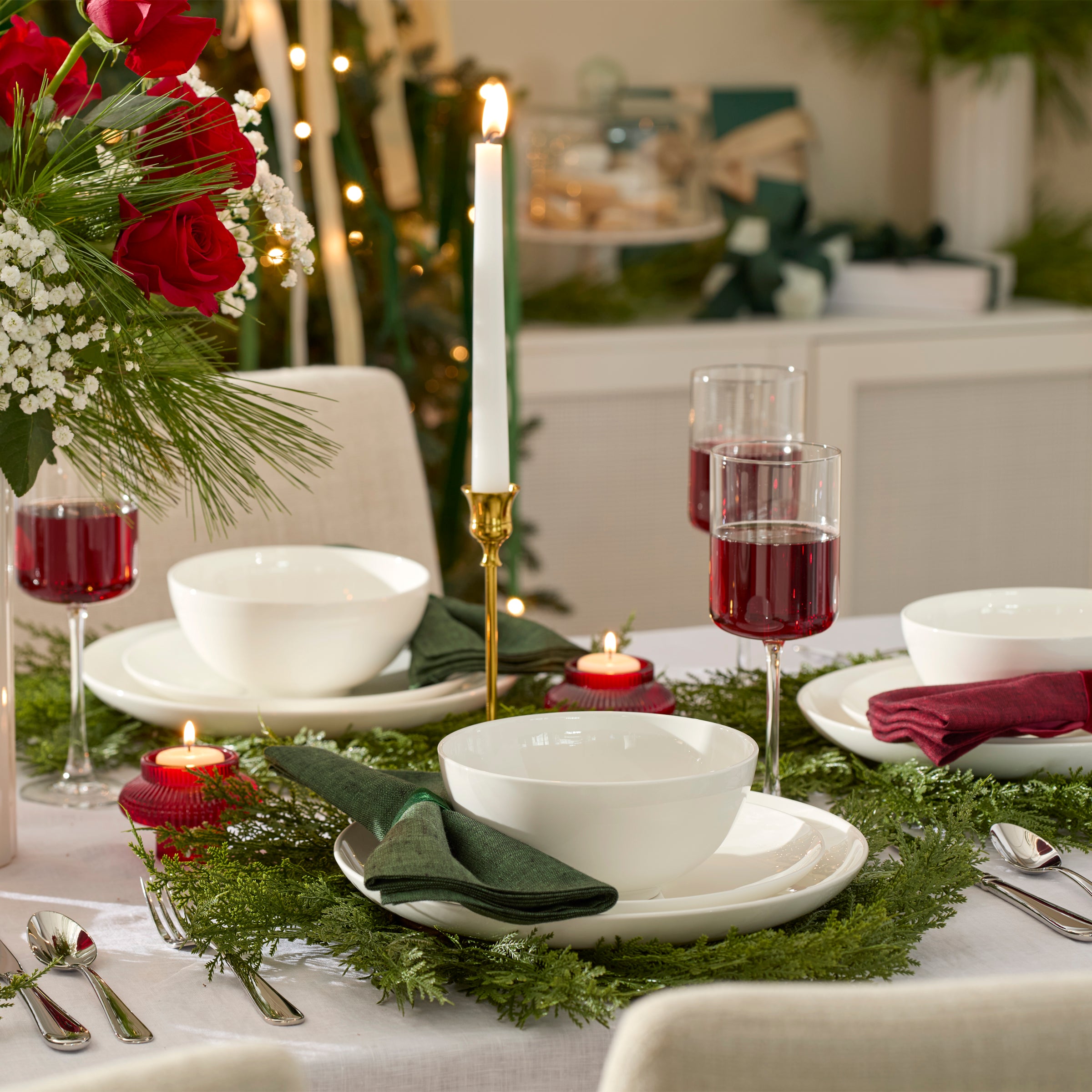 White Bone China Coupe Dinnerware Set, 18-Piece - Image 6